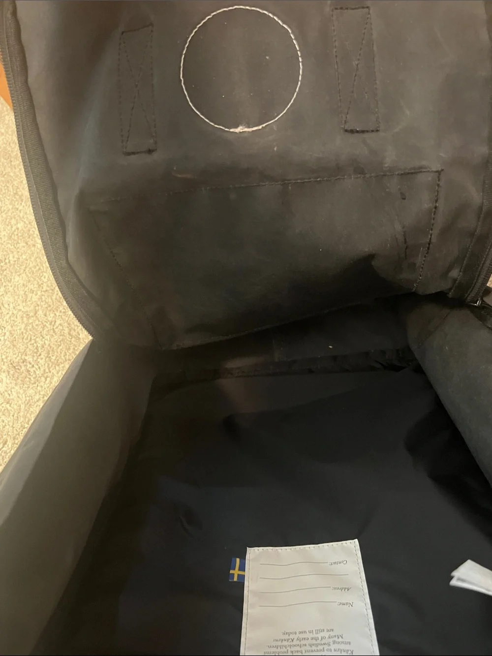 Fjallraven Kånken Black Backpack with Red Logo